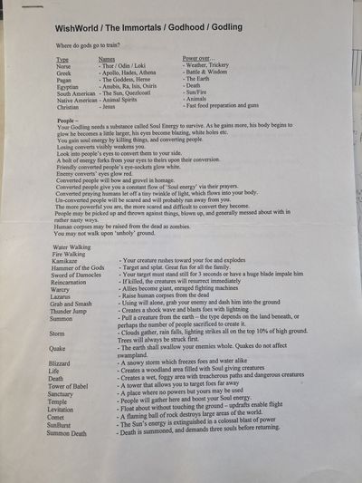 The 'god' version of Wishworld.